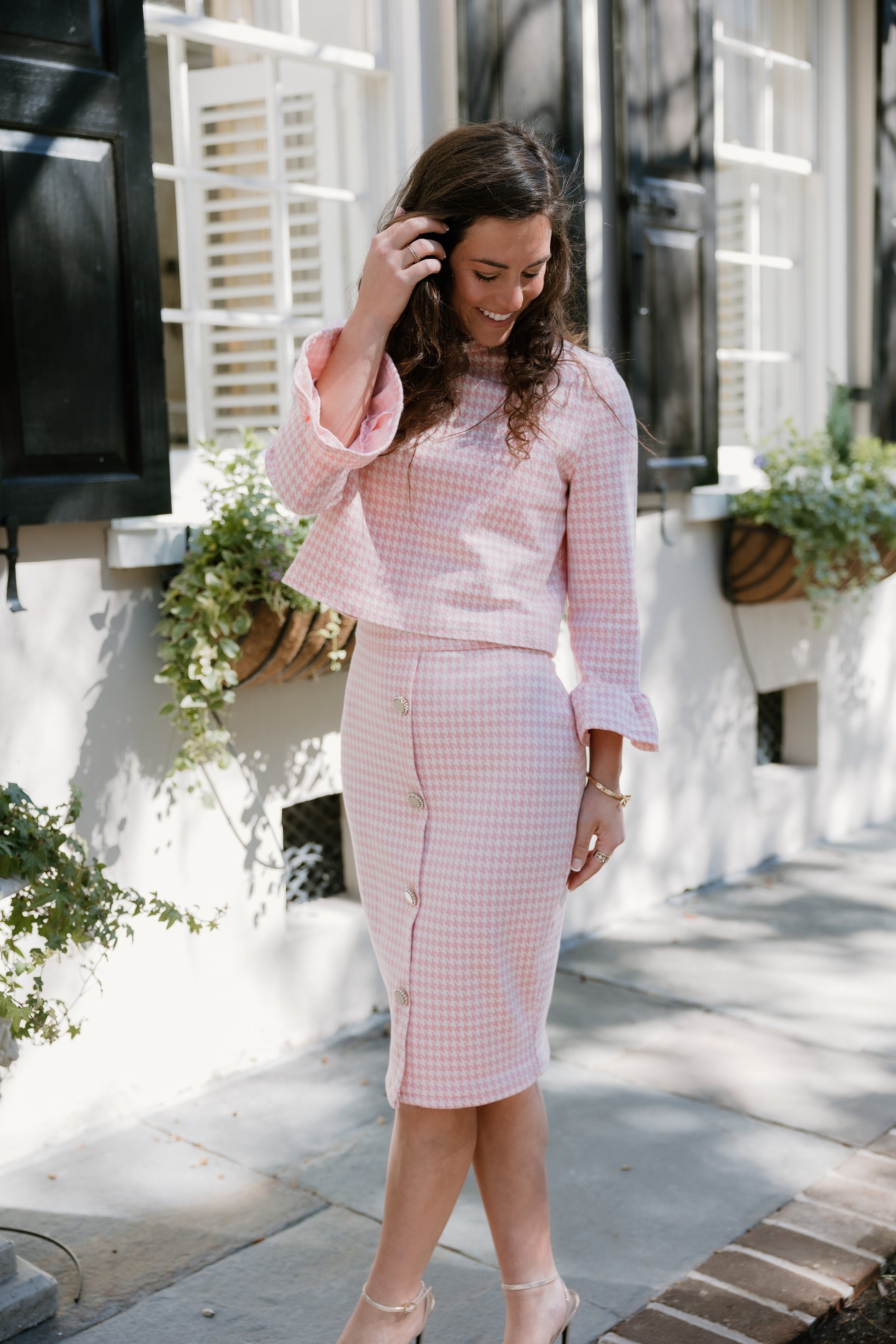 pink pencil skirt dress Stretch light pink pencil skirt