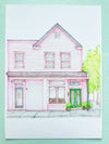 Illustration of Annie Mae's Bake Shop in Charleston, SC by illustrator Emily Westenberger.