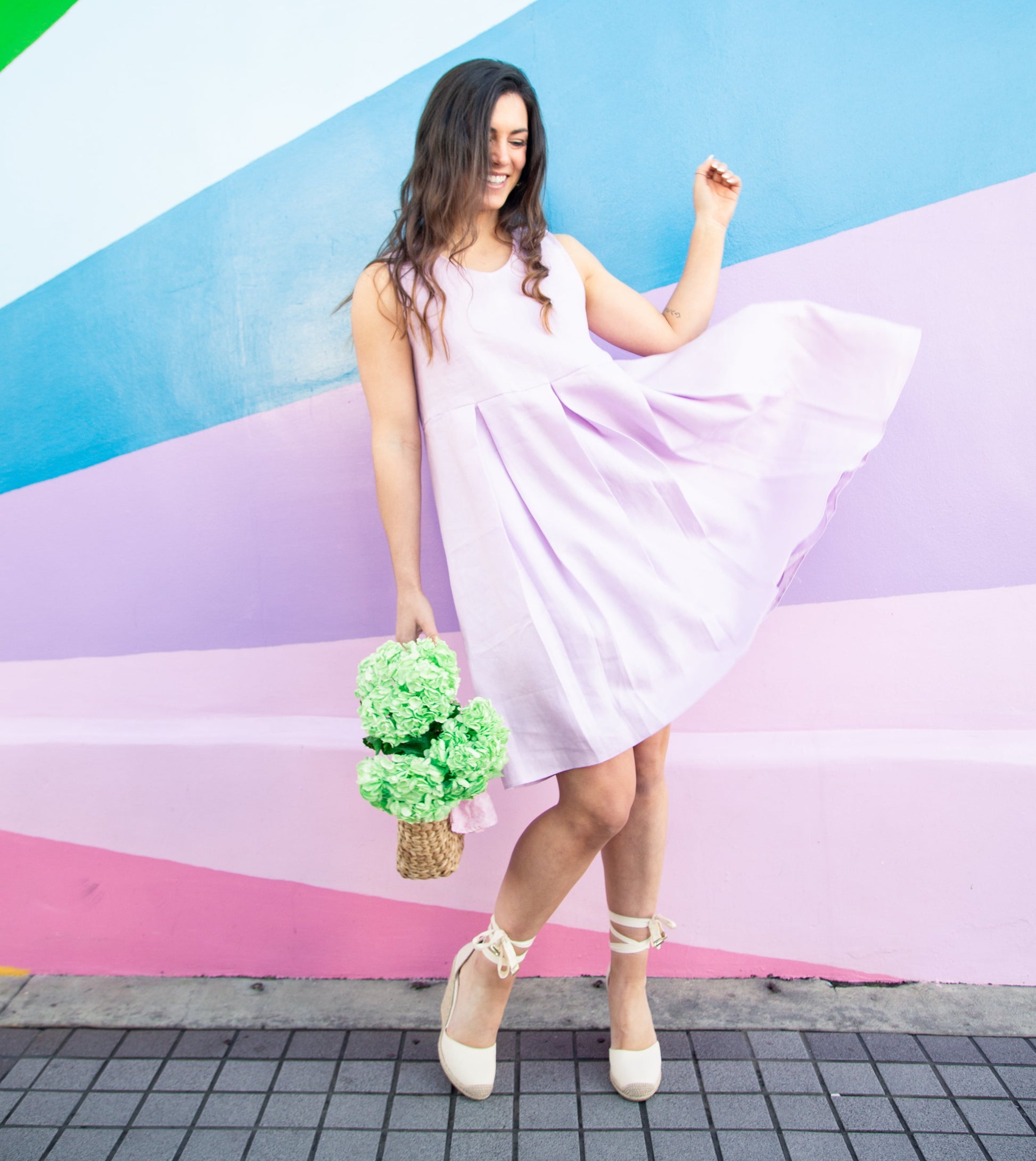 Corolla dress | Lavender Linen Pleated Dress Corolla dress | Lavender Linen Pleated Dress