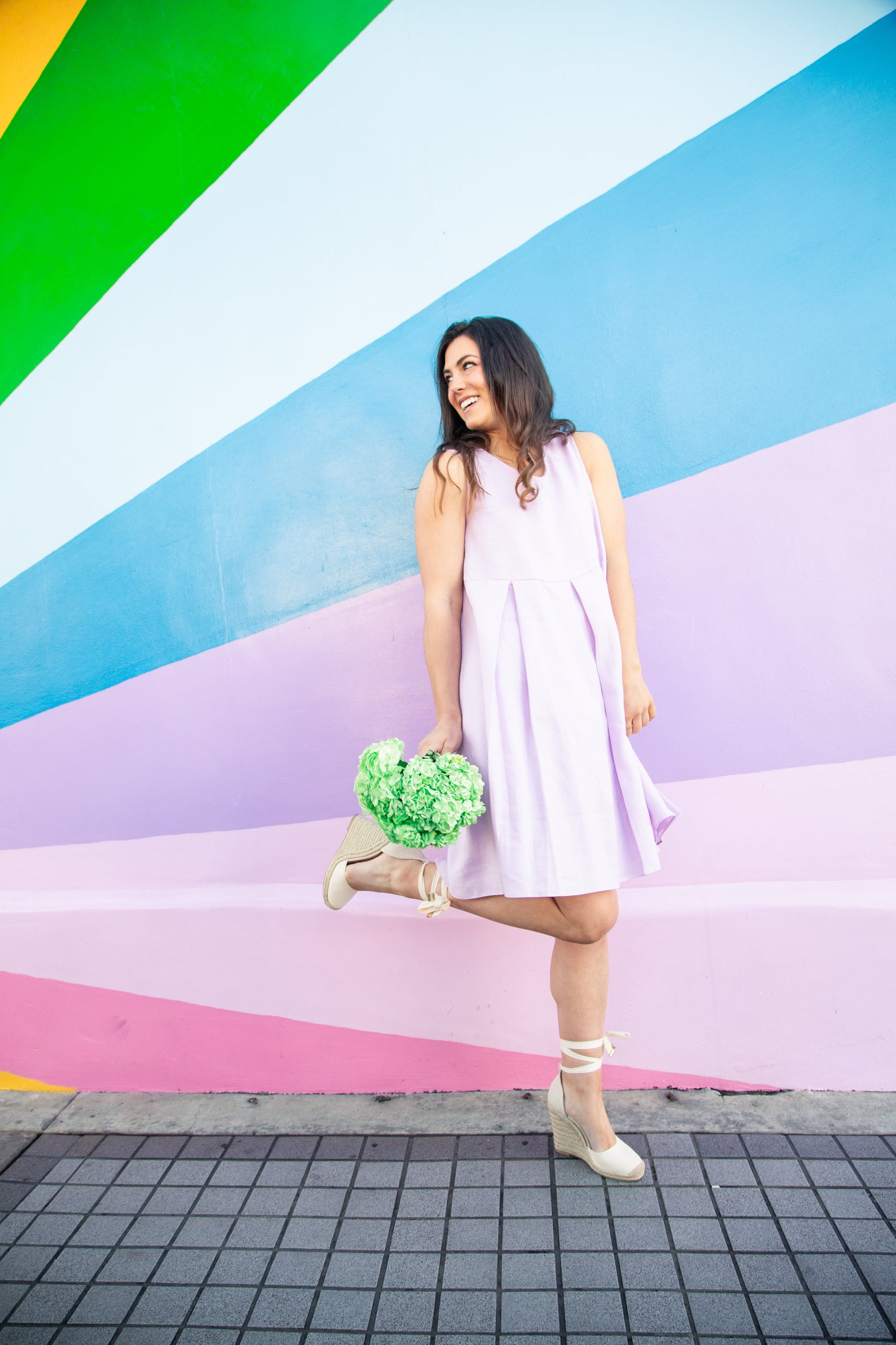 Corolla dress | Lavender Linen Pleated Dress Corolla dress | Lavender Linen Pleated Dress