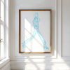 Blue Pastel Silhouette Sketch | Fashion Art Print