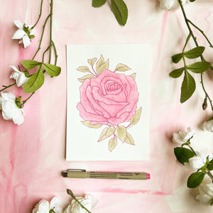 beautiful watercolor rose art
