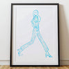 Framed artwork of a woman's silhouette on a white background