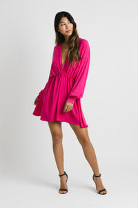 gathered sexy bespoke jersey dress