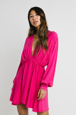 Load image into Gallery viewer, hot pink jersey dress
