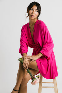 hot pink dress - bamboo knit