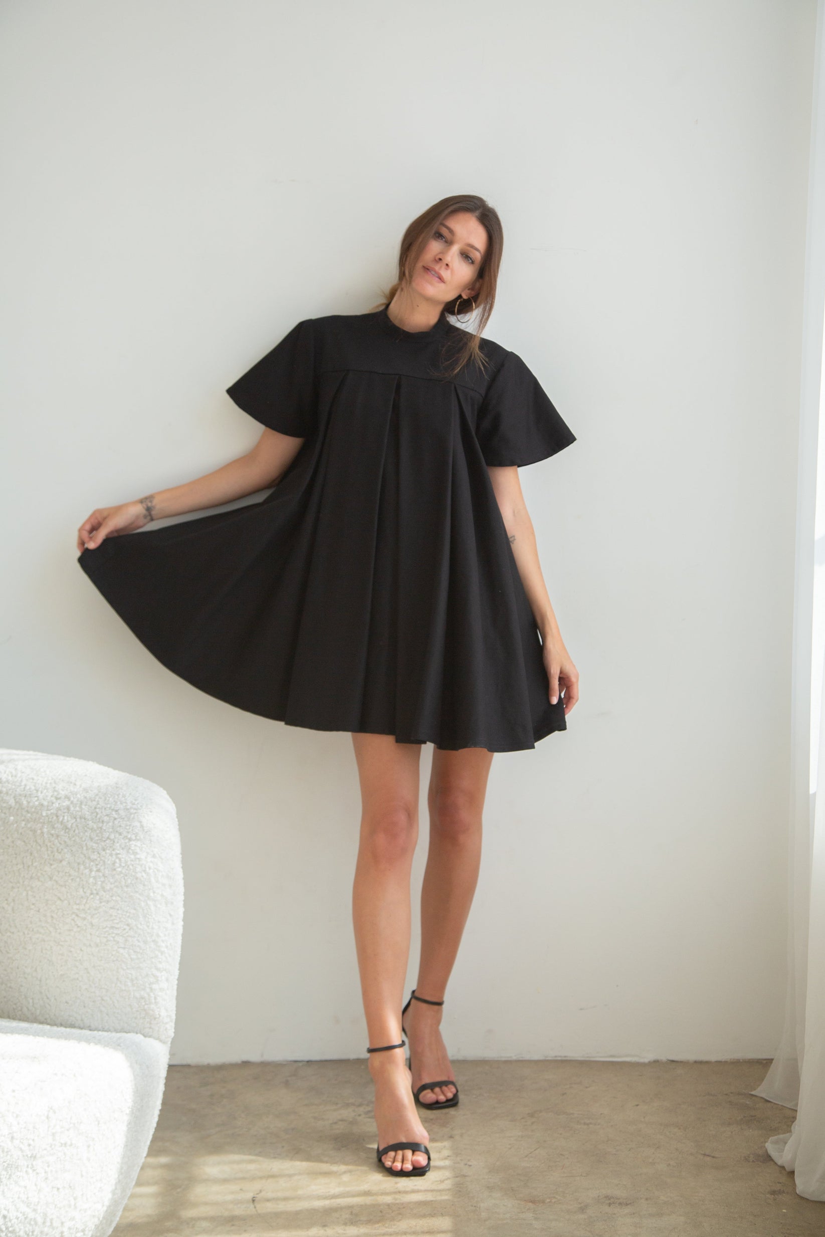 Eloise Dress | Black Gabardine Dress