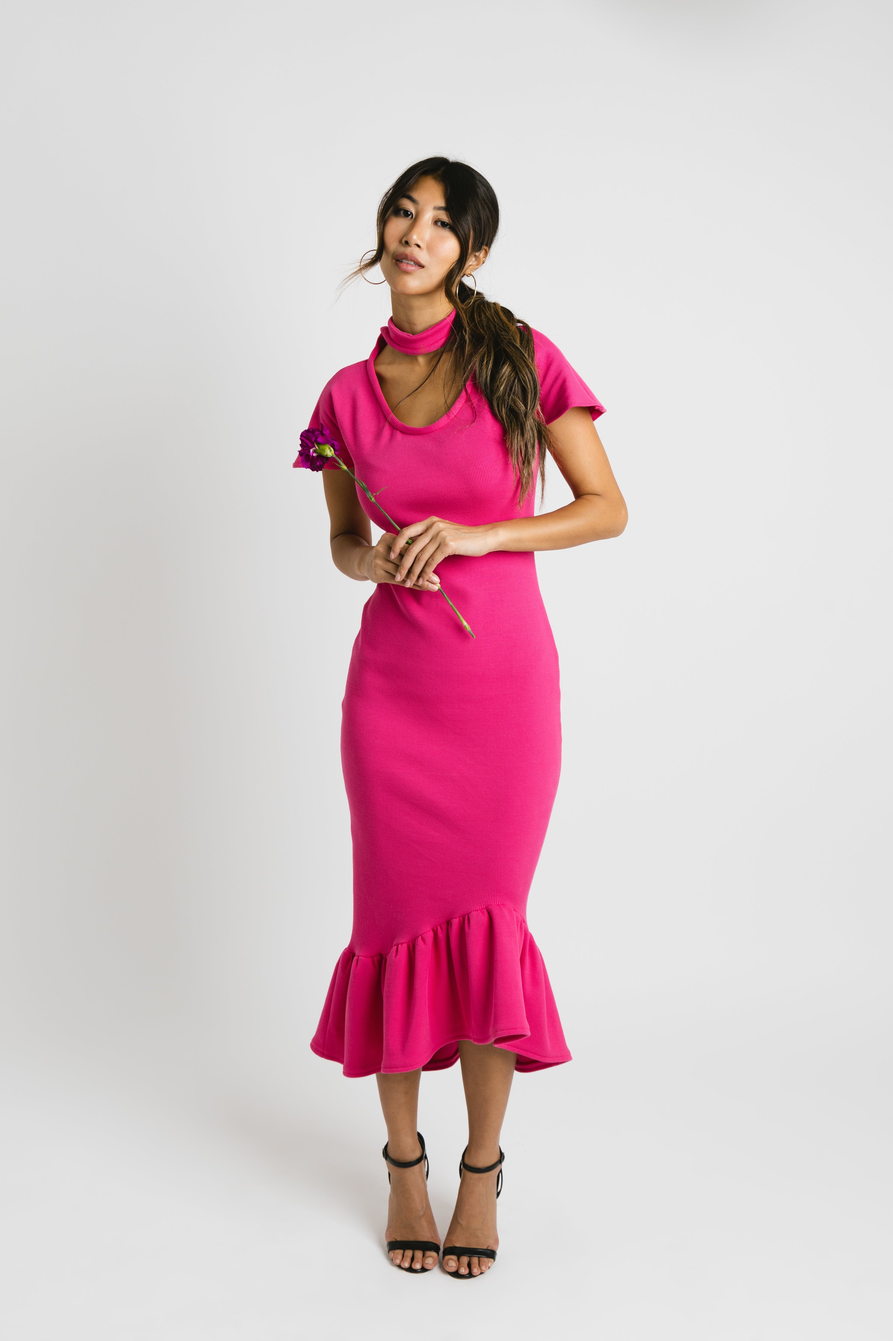 ribbed knit bodycon dress