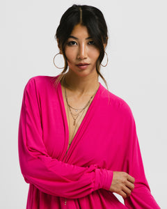 hot pink bamboo jersey dress