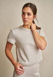 Women’s Tops | Emily Westenberger | The Mickayla knit top in houndstooth