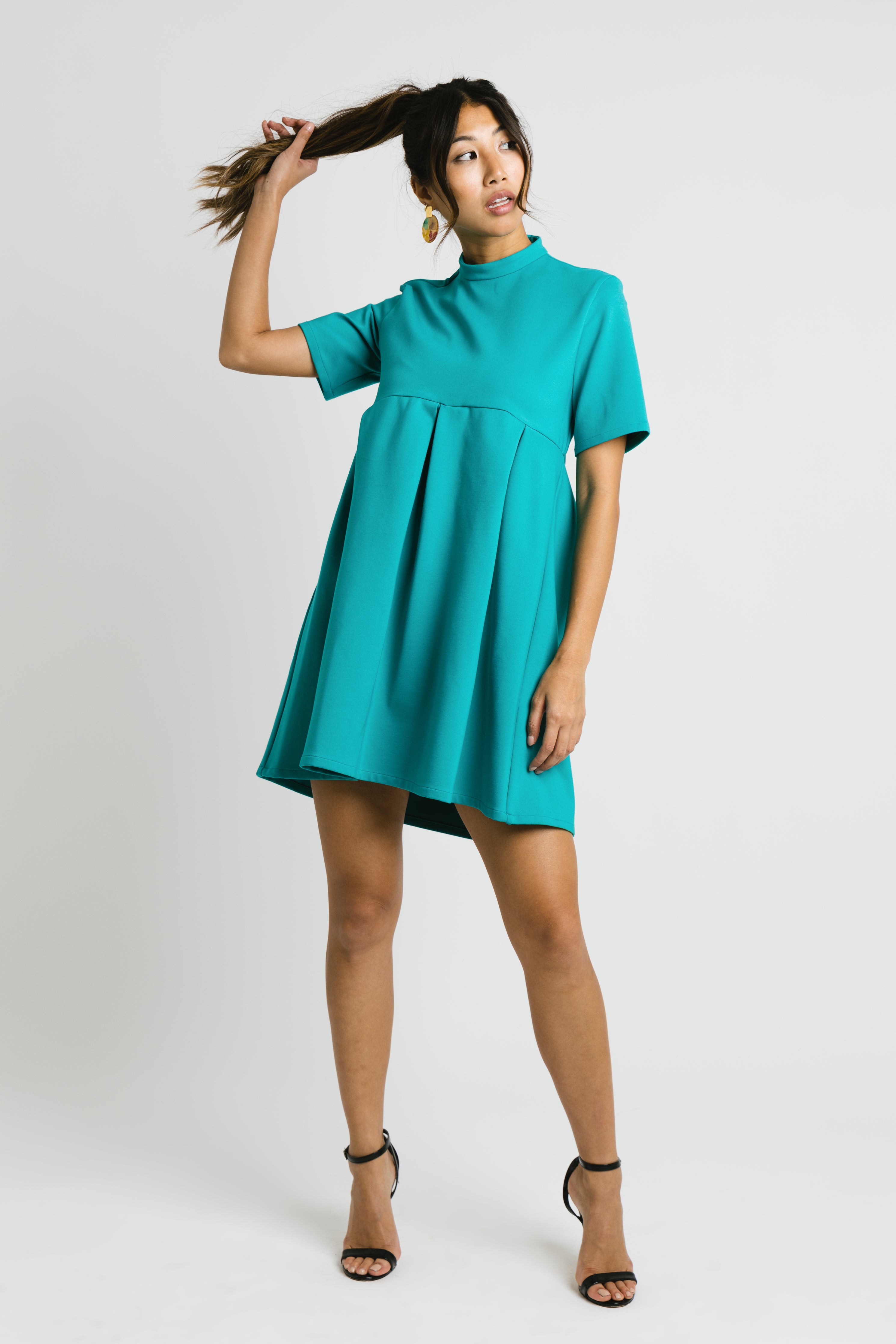 double jersey teal dress