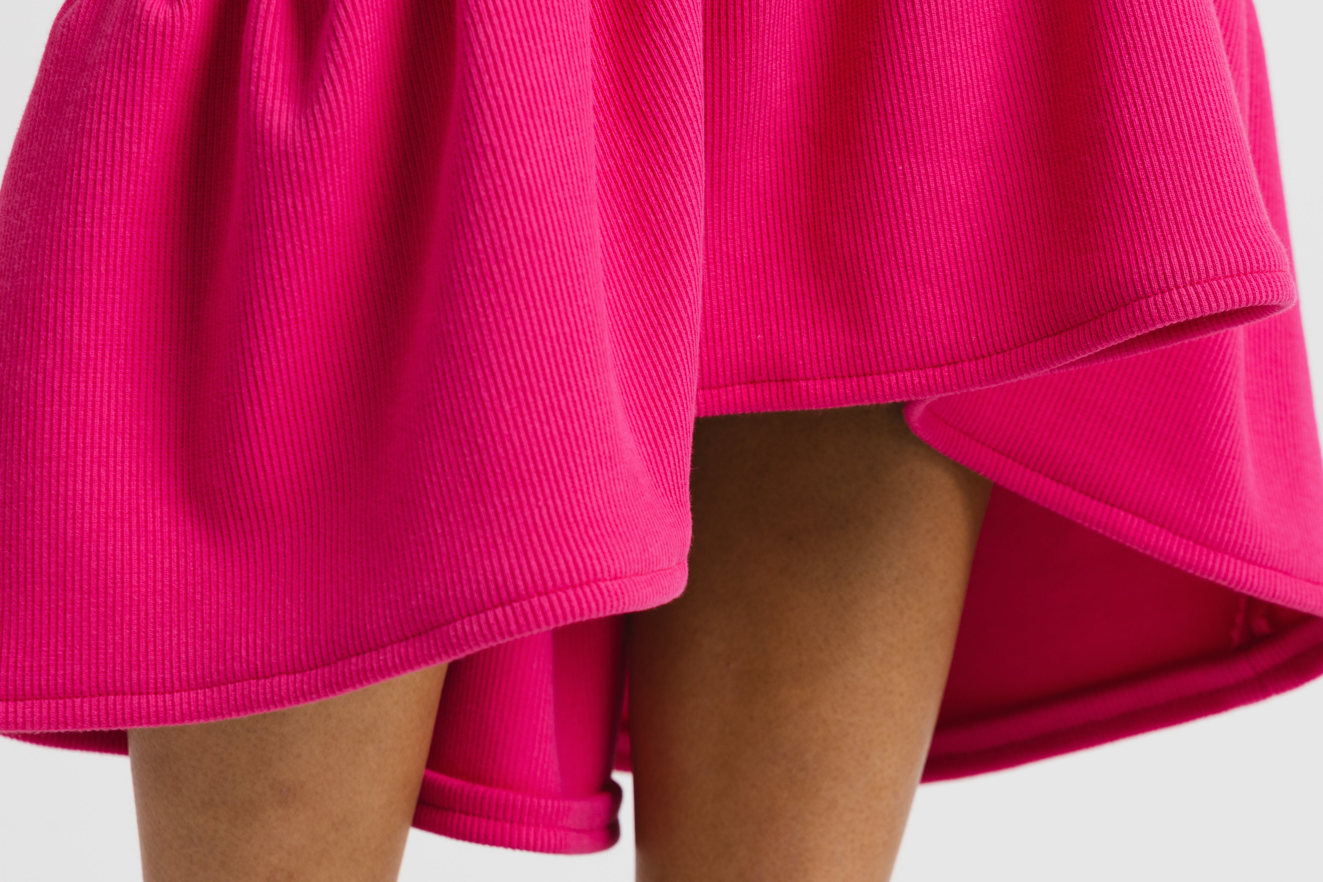 hot pink dress - ribbed knit fabric